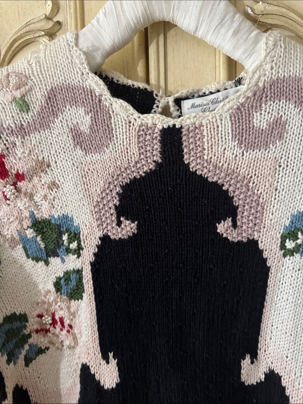 Marisa Christina 90’S Cottagecore Floral Hand Knit Sweater - Picture 5 of 12